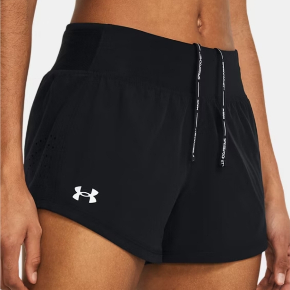 Under Armour Black and White Athletic Shorts Medium